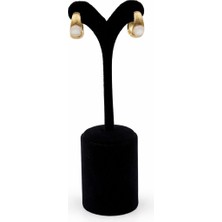 Pangu Altın Renk Oval Beyaz Sedefli Çelik Kadın Küpe