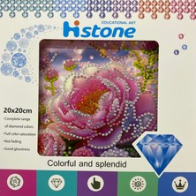 Elegantshop 5d Yapışan Boncuk Goblen Mozaik Tablo Pano 20*20 cm Gül