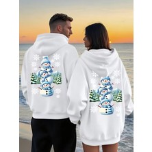 NEVERMIND Kardan Adam Sevgili Kombini Hoodie – Unisex Oversize Kapüşonlu Sweatshirt 2’li Set