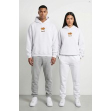 NEVERMIND Nevermind Unisex Sevgili Çift Kombini Oversize Sırt Baskılı Grafik Hoodie
