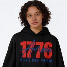 Dune 1776 America Freedom Oversize Pamuk 3 Iplik Şardonlu Kapüşonlu Sweatshirt