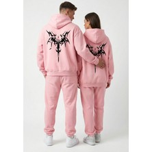 NEVERMIND Nevermind Unisex Oversize Hoodie Grafik Sembol Baskılı