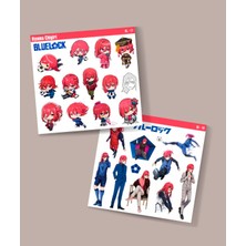 Minithingsart Bluelock-Hyoma Chigiri-Parlak Kağıt -2li Sticker Set-Telefon Süsleme Blue Lock
