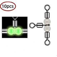 Hokkaido 10 Adet No:3x4 ve 28 Mm,33 kg Çeker,(T) Glow,fosforlu Boncuklu,silver,fırdöndü