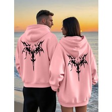 Nevermind Sevgili Çift Kombin Trend Baskılı Kapüşonlu Sweatshirt 2li Set Takım 3 Iplik