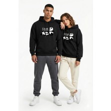 Nevermind Panda Figür Baskılı Oversize Unisex Kapüşonlu Sweatshirt