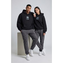 NEVERMIND Nevermind Unisex Sevgili Çift Kombini Oversize Sırt Baskılı Grafik Hoodie