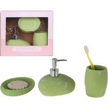 Bosphorus Yeşil Petek Desenli 3 Lü Banyo Seti Hediye Kutulu, Yeşil
