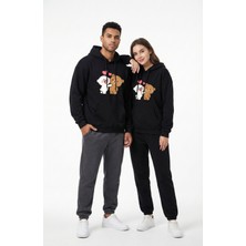 NEVERMIND Nevermind Unisex Oversize Hoodie Kalpli Figür Baskılı
