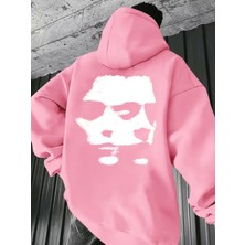 Nevermind Unisex Oversize Hoodie Soyut Yüz Baskılı