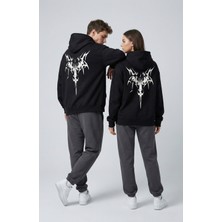 NEVERMIND Nevermind Unisex Oversize Hoodie Grafik Sembol Baskılı