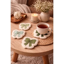 Fun Life El Yapımı Punch Fiyonk Bardak Altlığı - 4 'lü Set Yeşil