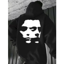 Nevermind Unisex Oversize Hoodie Soyut Yüz Baskılı