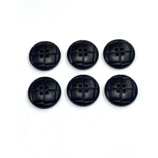 Kaban Mont Düğmesi Italyan Düğme / Deri Görünümlü / Siyah / 6 Lı Set / 2,7 cm