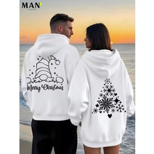 Nevermind Merry Christmas Sevgili Kombini 2'li Oversize Unisex Kapüşonlu Sweatshirt Seti
