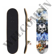 Feyza Design Zımparalı Üst Yüzeyli Ahşap Kaykay ve Silikon Tekerler