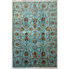 El Dokuma Orijinal Afgan Halı Sultani Desenli 4 Metre Kare Kök Boya