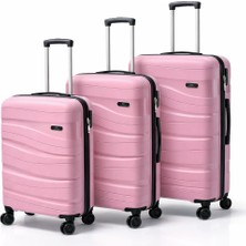 Basarideri Dalgalı Silikon 3'lü Valiz Set