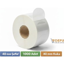 Defu 40MM Şeffaf Yapışkanlı Etiket 1000 Adet