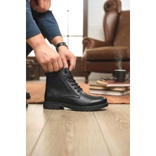 Enoch Hakiki Deri Yan Fermuarlı ve Bağcıklı Erkek Bot