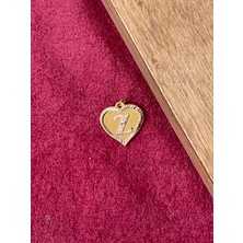 Rupen Kraft 14 Ayar Altın Z Harfi Kolye Ucu Altın Kalpli Harf Kolye Ucu Altın Harf