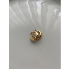 Anetta Jewelry Kadın Altın Renk Şekilli Halka Model Çelik Kararmaz Küpe