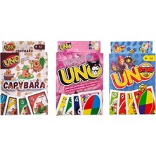 Oyunsal Capybara Uno + Kuromi Uno + Brawlstars Uno Oyun Kartları 3'lü Set