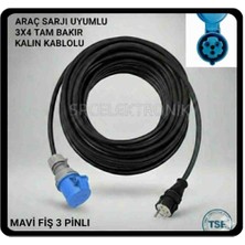 Ev Tipi Araç Şarjı  Uzatması 3x4 Ttr Tam Bakır Hes Kablolu Seyyar (1 ile 50 Metre Arası) Araç Şarjı Dönüştürücülü Uzatma