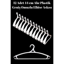 Manken İstanbul 12 Adet  Lüks Beyaz Plastik Ceket Askısı Kıyafet Askısı Takım Elbise Askısı Etek Askısı