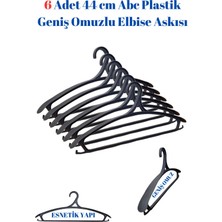 Manken İstanbul 6  Adet  Lüks Siyah Plastik Ceket Askısı Kıyafet Askısı Takım Elbise Askısı Etek Askısı