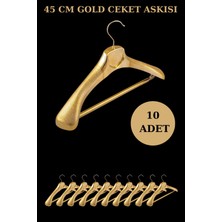 Manken İstanbul 10 Adet  Gold Kaplama Plastik Ceket Askısı Kıyafet Askısı Takım Elbise Askısı