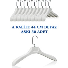 Manken İstanbul 50 Adet Soft Beyaz Abs Plastik Askı Ceket Elbise Askısı Kıyafet Askısı Gömlek Askısı