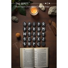 PremiumPort Kadim Sembollü Rune Taşları Seti, 25 Runik Taş ve Özel Kese ile