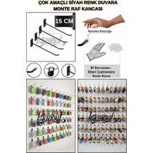 Manken İstanbul 40 Adet 15 cm Delüx Koruma Kauçuklu Siyah Duvara Monte Raf Kancası Suntaya Monte Kanca