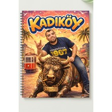 Black-One Kadıköy Boğası  A5 Metal Spiralli Çizgisiz Kalın Bristol Kapak Kadıköy Boğası  Defter