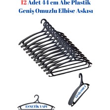 Manken İstanbul 12  Adet  Lüks Siyah Plastik Ceket Askısı Kıyafet Askısı Takım Elbise Askısı Etek Askısı
