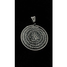 Ceymstech 925 Ayar 14 Gram Şeyh Nazım Kıbrısı El-Hakkani Mührü Şerifi Gümüş Kolye Ucu Kabartma Model