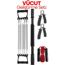 PremiumPort 5 Parça Full Body Kondisyon Seti, El, Göğüs, Karın Kaslarıyla Atlama Ipi