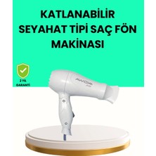 Marsilyan Katlanabilir Seyahat Tipi Saç Kurutma Makinesi Çift Kademeli Ayar