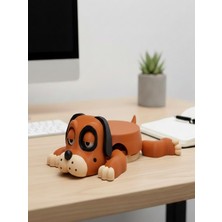 Generic Hareketli Köpek Figürlü Bardak Altlığı | 3D Baskı Mekanik Tasarım Dekoratif Coaster | Siyah-Beyaz, Altın ve Renkli Seçenekler | Masaüstü ve Ofis Dekoru