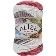 Alize Burcumbatik(5 Adet) 1984 Pembe-Krem-Gri Renkli El Örgü Ipliği