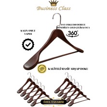 Manken İstanbul Business Class 10 Adet 44 cm Italyan Kanca Masif Ahşap Takım Elbise Askısı Palto Askısı Ceket Askısı