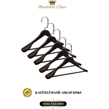 Manken İstanbul Business Class 5 Adet 44 cm Italyan Kanca Masif Ahşap Takım Elbise Askısı Palto Askısı Ceket Askısı