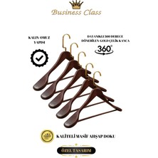 Manken İstanbul Business Class 5 Adet 44 cm Italyan Kanca Masif Ahşap Takım Elbise Askısı Palto Askısı Ceket Askısı