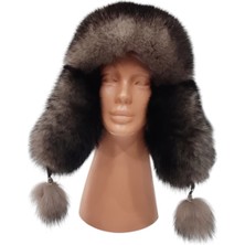 Zemheriden 👉 Hakiki Deri Kürklü Ushanka Kahve Siyah