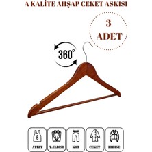 Manken İstanbul 3 Adet  Ahşap Ceket Askısı Gömlek Askısı Tişört Askısı Ahşap Askı Elbise Askısı