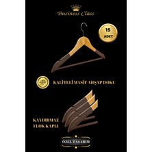 Manken İstanbul Business Class 15 Adet 44 cm Masif Kadife Ahşap Takım Elbise Ceket Askısı