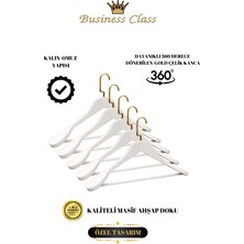 Manken İstanbul Business Class 5 Adet 44 cm Italyan Kanca Masif Ahşap Takım Elbise Askısı Palto Askısı Ceket Askısı
