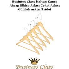 Manken İstanbul Business Class 45 cm Italyan Kanca 5 Adet Ceket Askısı Buluz Askısı Elbise Askısı Ahşap Askı