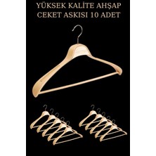 Manken İstanbul 10 Adet Yüksek Kalite 48 cm Ahşap Askı Ceket Askısı Takım Elbise Askısı Ahşap Elbise Askısı